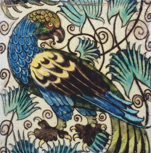 Azulejo con diseño de pájaro